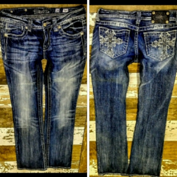 Miss Me Denim - Miss Me Jeans Boot Cut Rhinestone Crosses